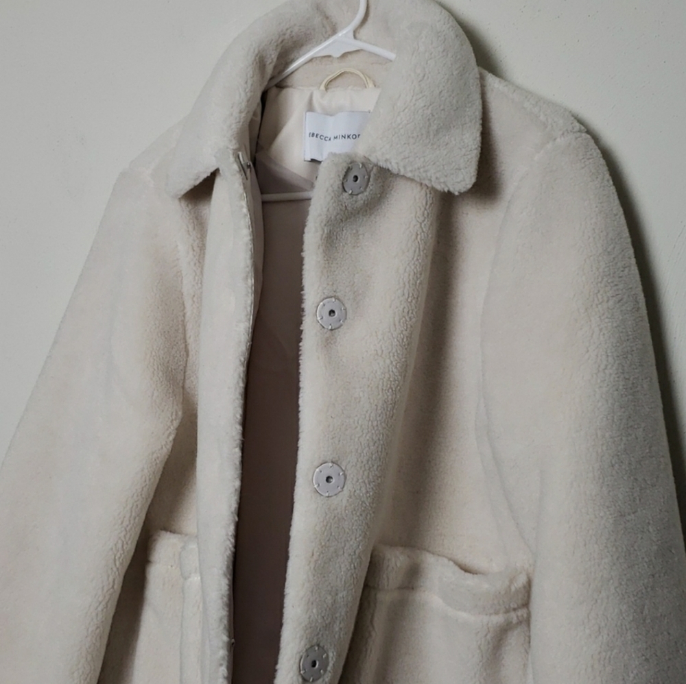 NWT Rebecca Minkoff Harley Wool Plush Pile Sherpa Jacket Size XL